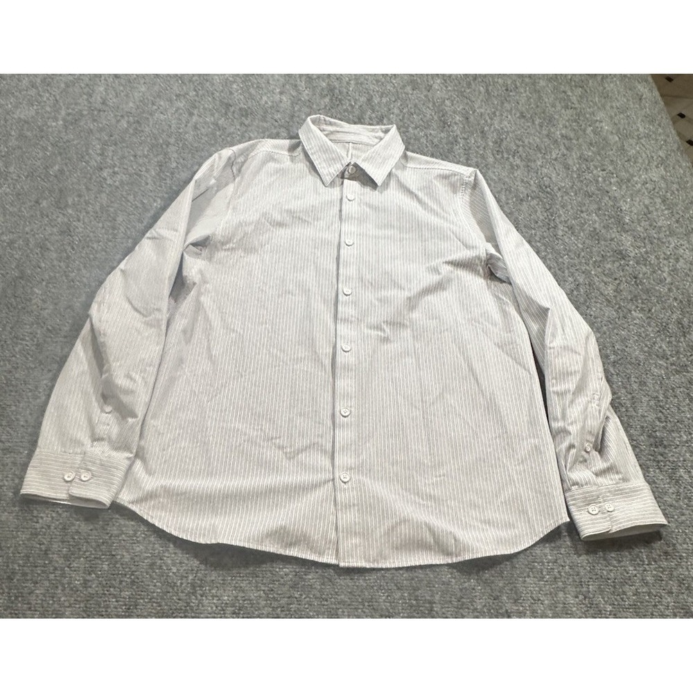 Lululemon Mens Medium Blue Striped Button Up Dress Shirt Business Casual L/S